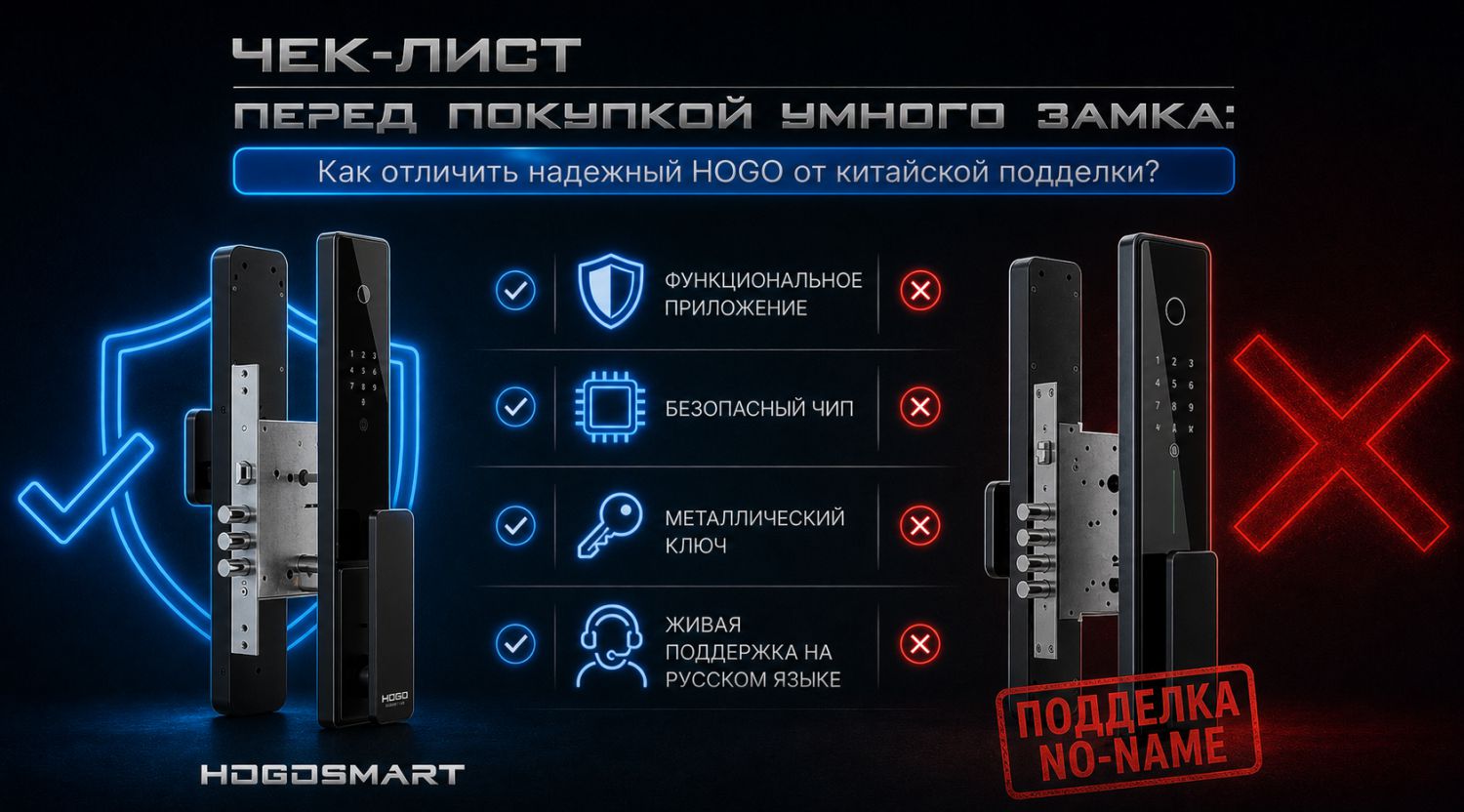 Чек-лист перед покупкой умного замка: как отличить надежный HOGO от китайской подделки 